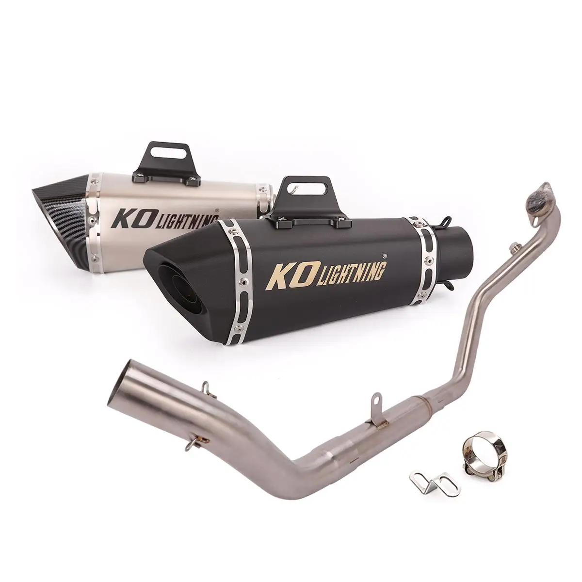 

Slip On For CF Moto NK250 NK250SR NK300 300SR Motorcycle Exhaust System Front Link Pipe Connect 345mm Muffler With DB Killer