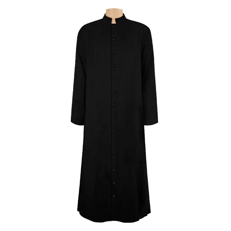 New Church Priest Trench Jacket Cassock clero Robe Preacher Men collare alla coreana liturgico monopetto pastore coro