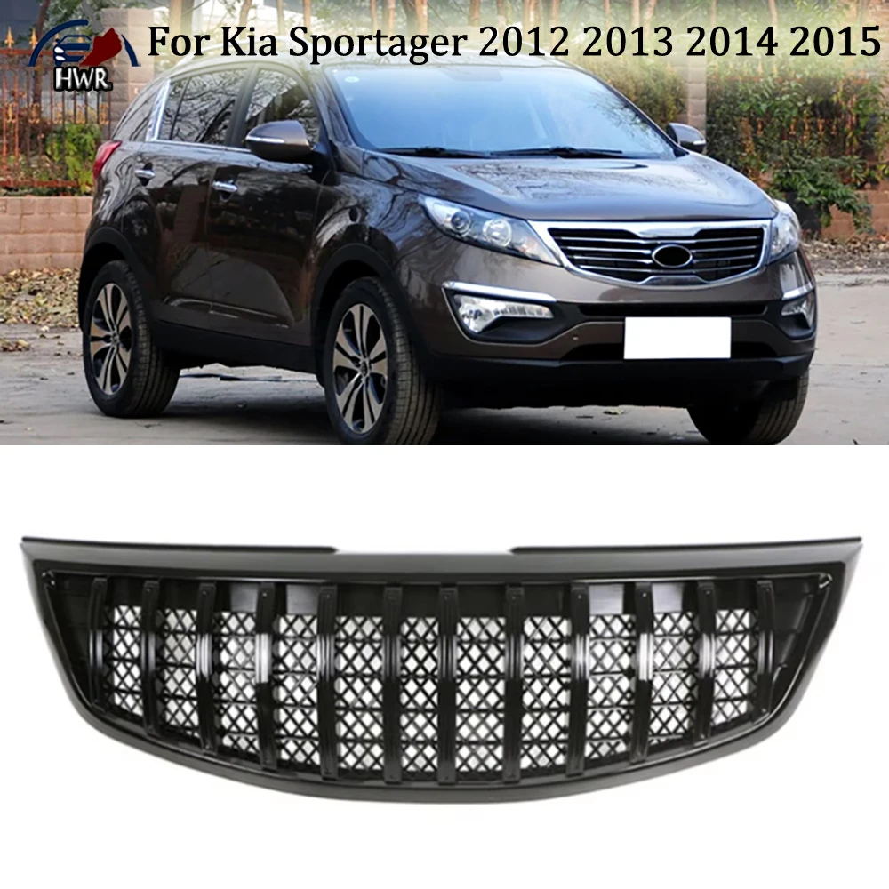 

Front Bumper Grille Guard Grid For Kia Sportager 2012 2013 2014 2015 Modified Racing Grille Upgrade Sporty Appearance