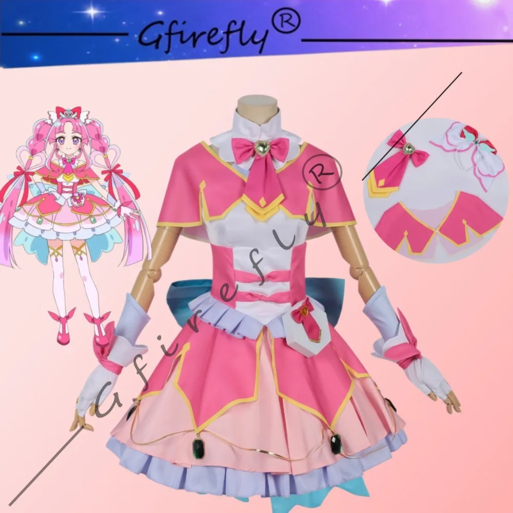 

Star Detective Precure Kobayashi Mirai Full Cosplay Costume Pink Cute Dress Bow Accessories Women Anime Stage Halloween Outfit