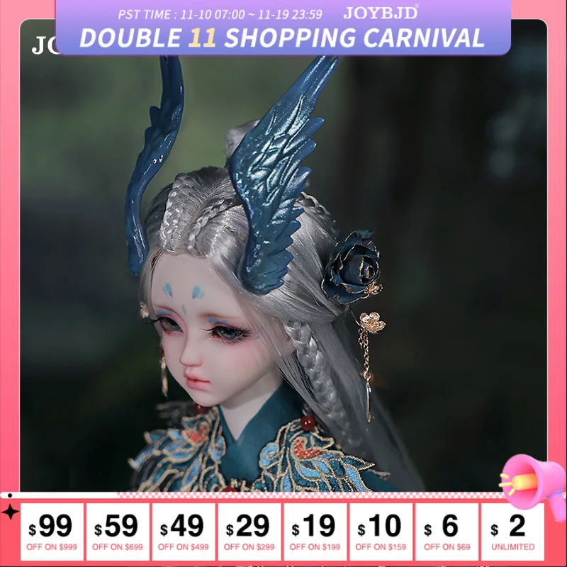 

Joybjd Bjd Dolls 1/4 Chihiro Классика горов и рек, вышивка в стиле ханьфу, кукла Orient с суставами крыльев, кукла, игрушка
