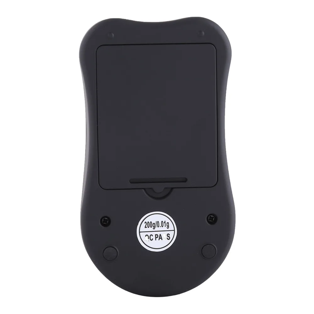 Plastic Stainless Steel Digital Pocket Scale LED Display Mouse Shape Design Mini Jewelry Scale Small Size Black