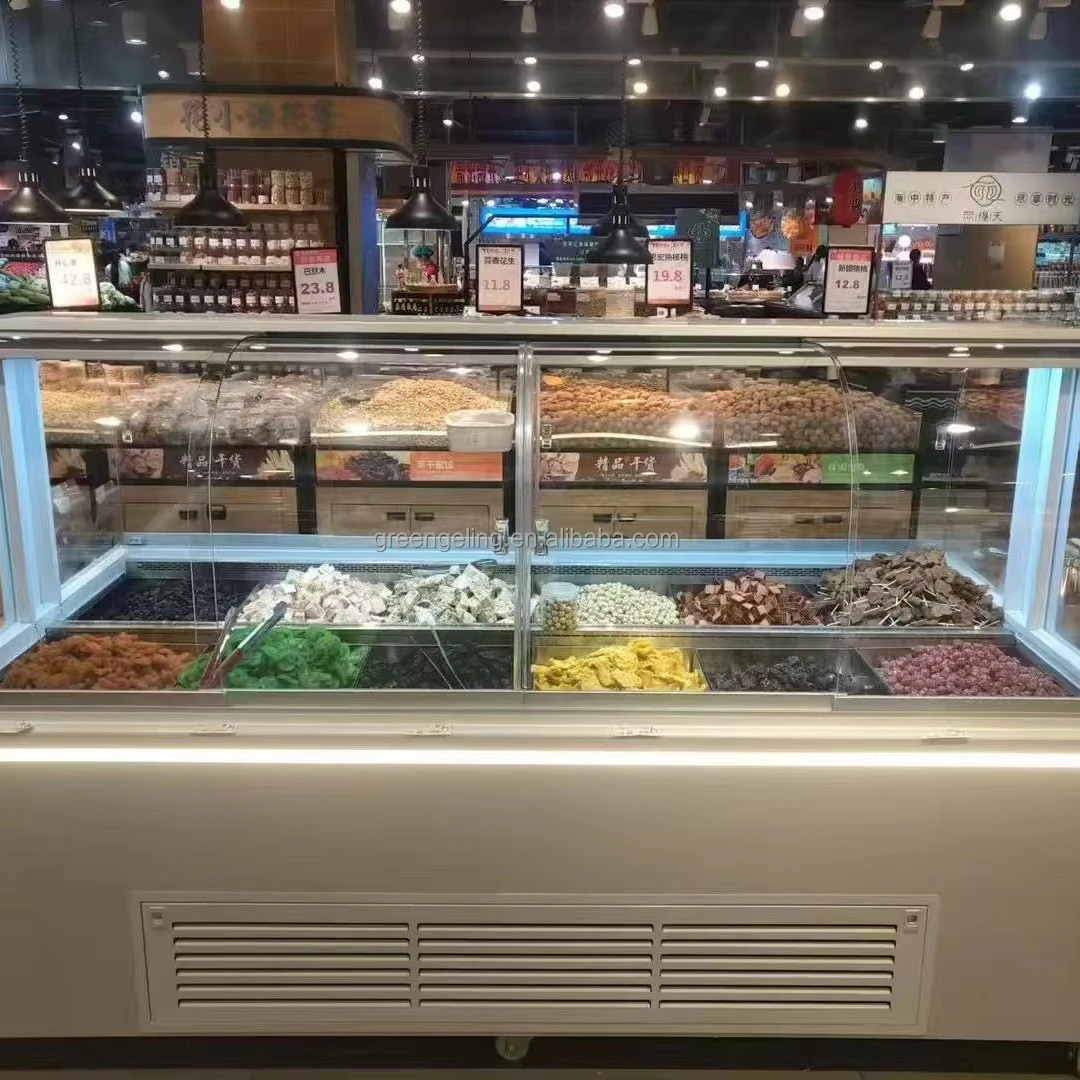 

Wholesale Price Customized Multi-functional Air Cooling Bakery Showcase Fridge for Cake Sushi Display with Glass Layers