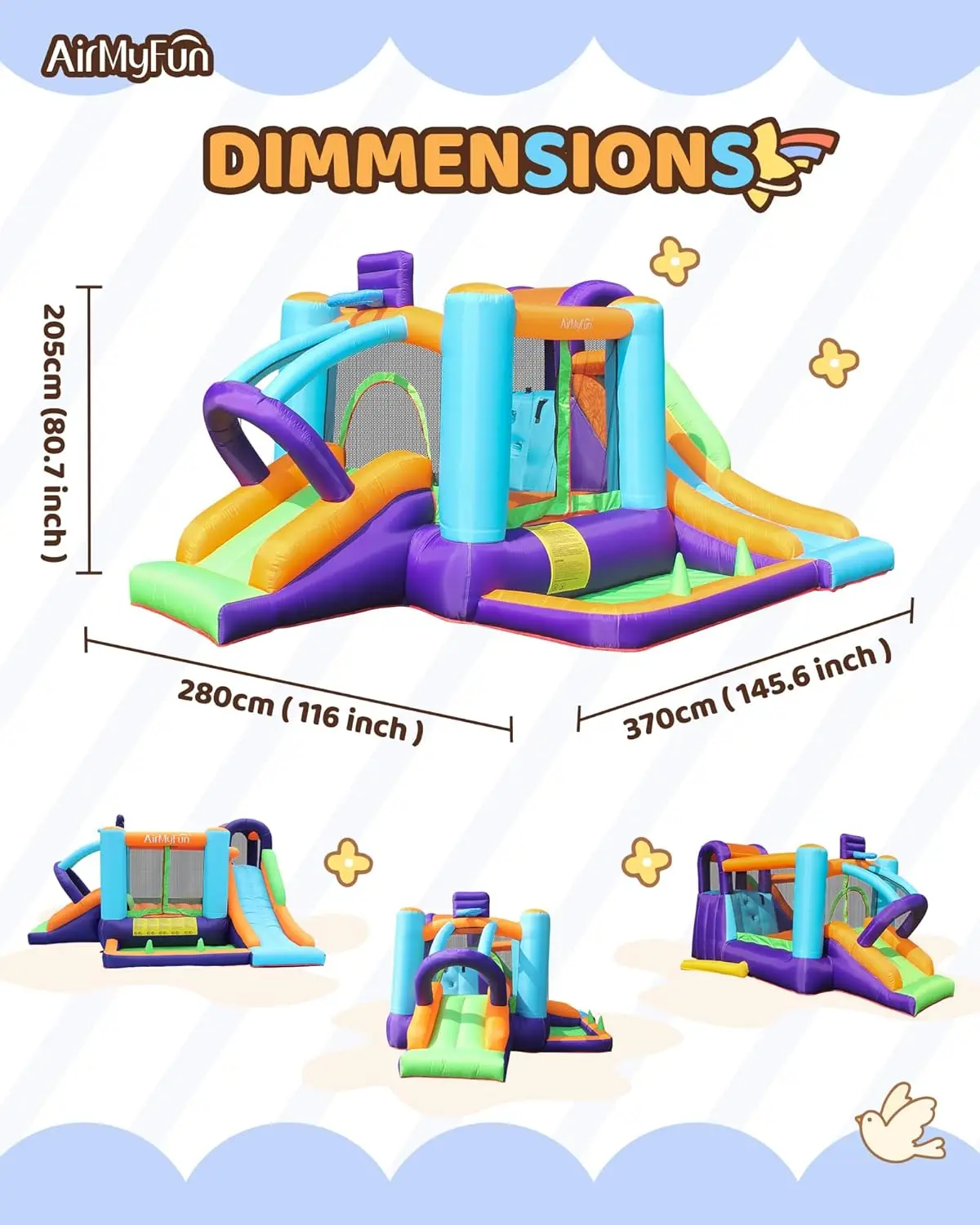 House for Kids and Toddler, Inflatable Bouncy Castle with Blower Outdoor Indoor Backyard Jumping