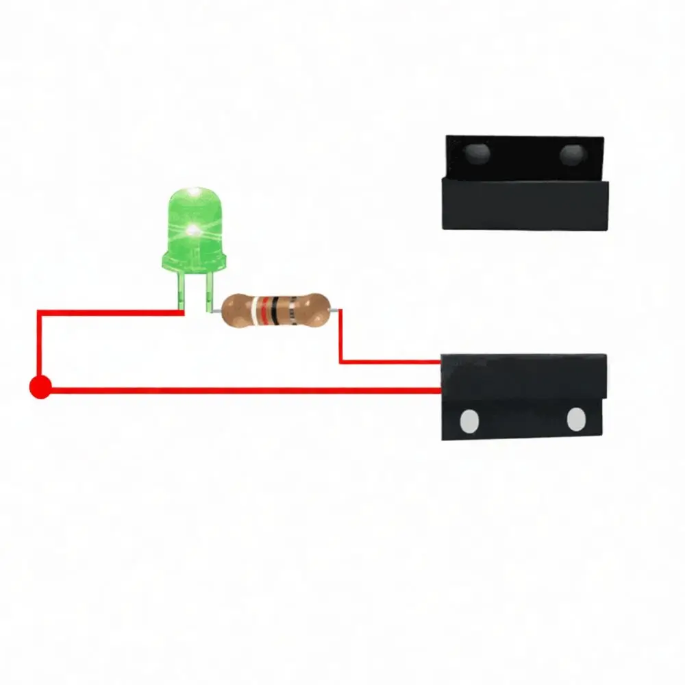 Magnetic Contact Reed Switch Sensor For Xuewilang Security Wired Alarm Door Window Detector Surface Mounted Black Unit