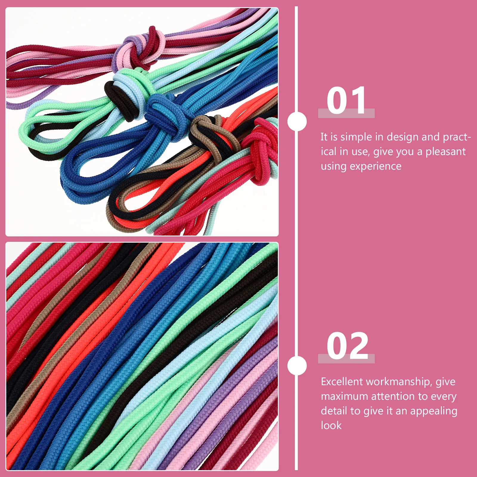 

30Pcs Vibrant Round Shoelaces Lightweight Soft Shoe Laces for Running Shoes Trainers Skates Decorative Laces Set