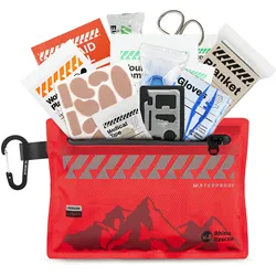 RHINO RESCUE Mini First Aid Kit Ultralight Waterproof Medical Kit for Hiking Camping Backpacking Cycling Travel Vehicles 105PC