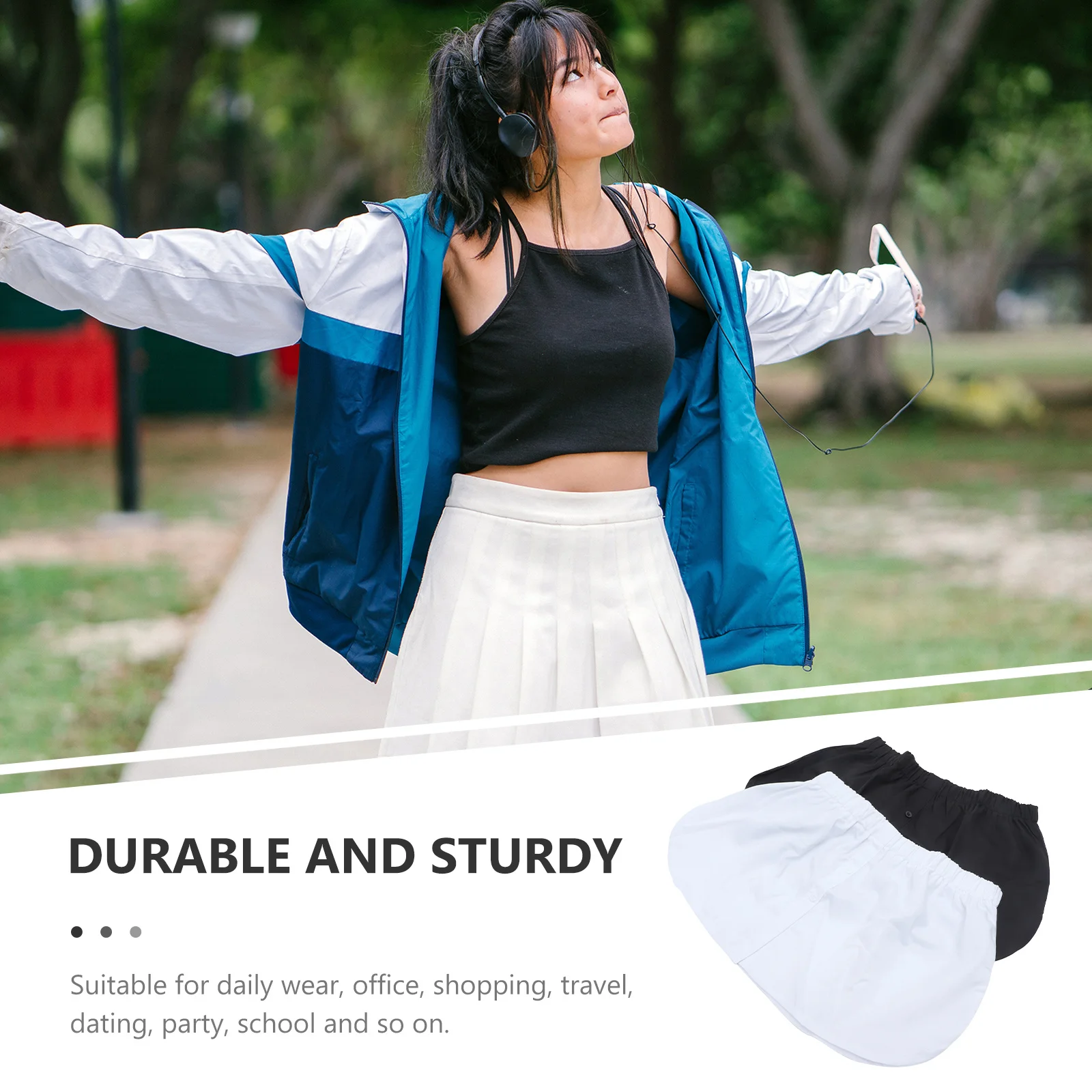 Extension de chemise pour femmes, 2 pièces, fausse demi-jupe, Base superposée détachable pour pull, chemisier, taille élastique, confortable et léger