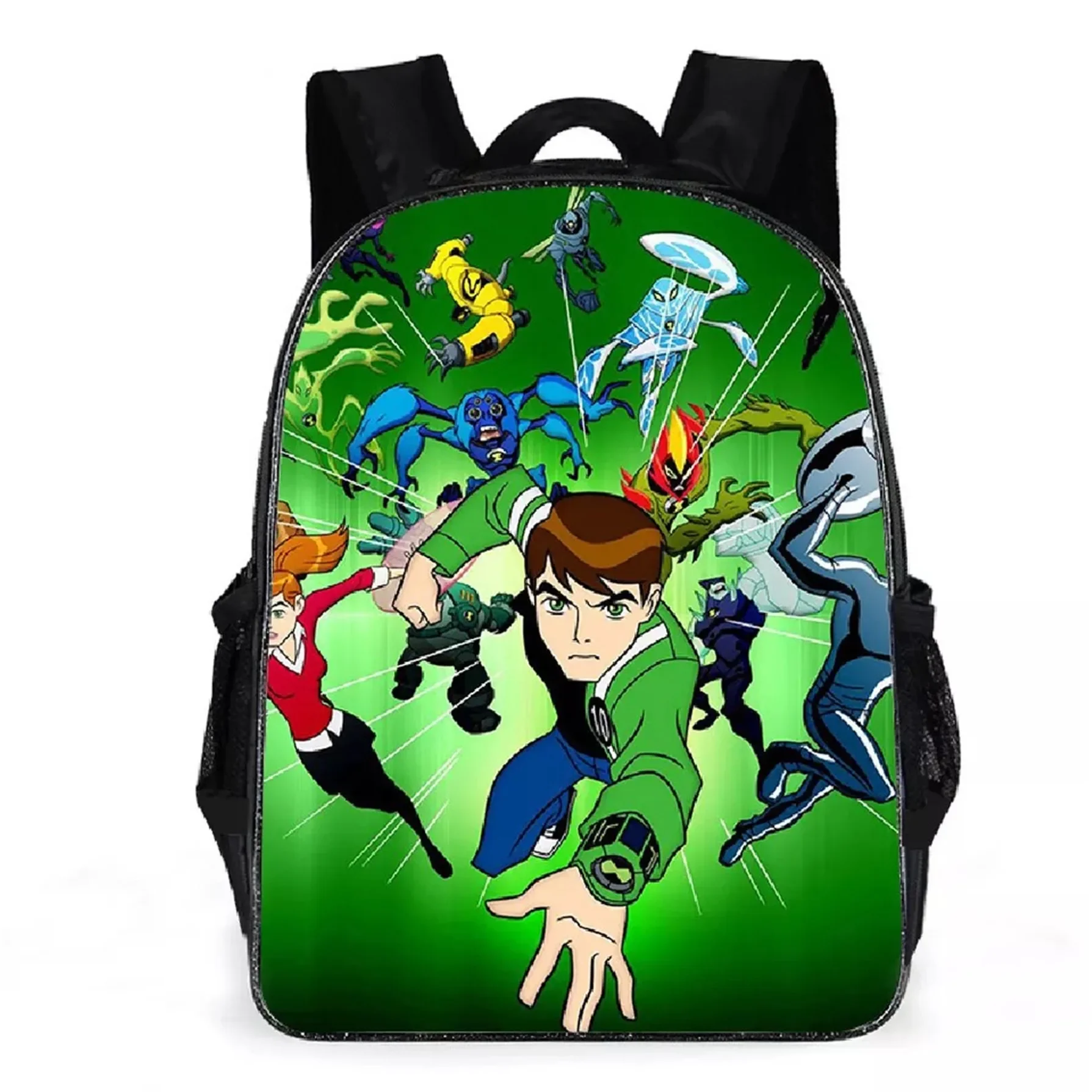Kid Boy Girl Cartoon Daypack Ben 10 Canvas Bookbag for Student-Back to School Lightweight Backpack Large Knapsack