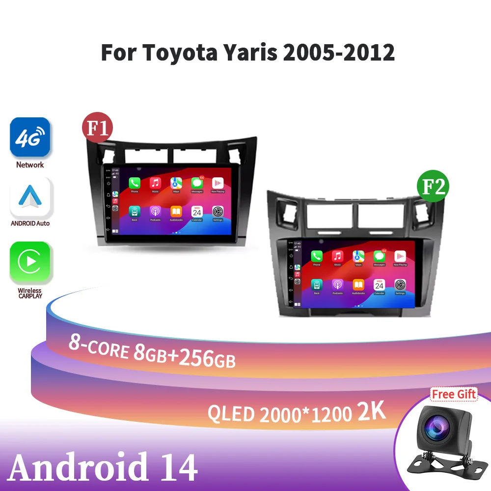 

Автомагнитола для Toyota Yaris 2005-2012, 4G, GPS, Android 14, 2DIN