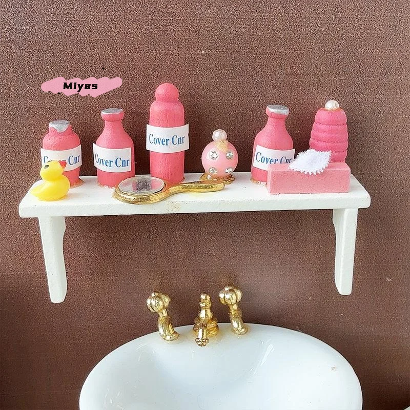 1Pcs Miniature Toiletries Rack for 1/12 Dollhouse Simulation Perfume Shelf Ornament Dolls House Accessory Model Item