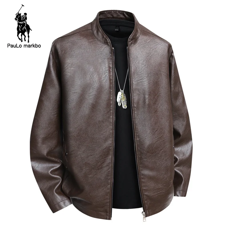 

Мужская куртка из натуральной искусственной кожи, весна-осень 2023, новинка корейского ветрозащитного кожаного джета с подкладкой Fce, одежда для папы