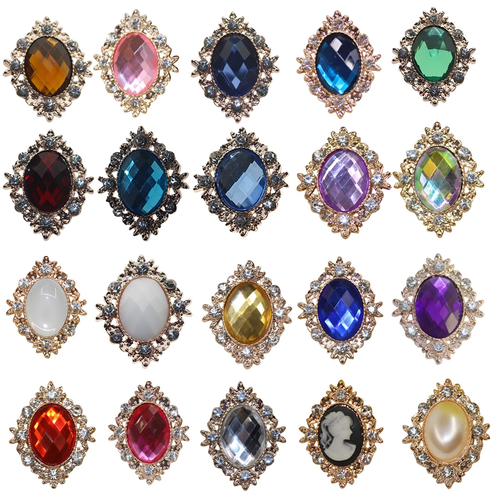 10 sztuk 25mm Rhinestone Cabochons Flatback kryształowe guziki ozdoby biżuteria ślubna dekoracja telefonu DIY szycie odzieży Acce