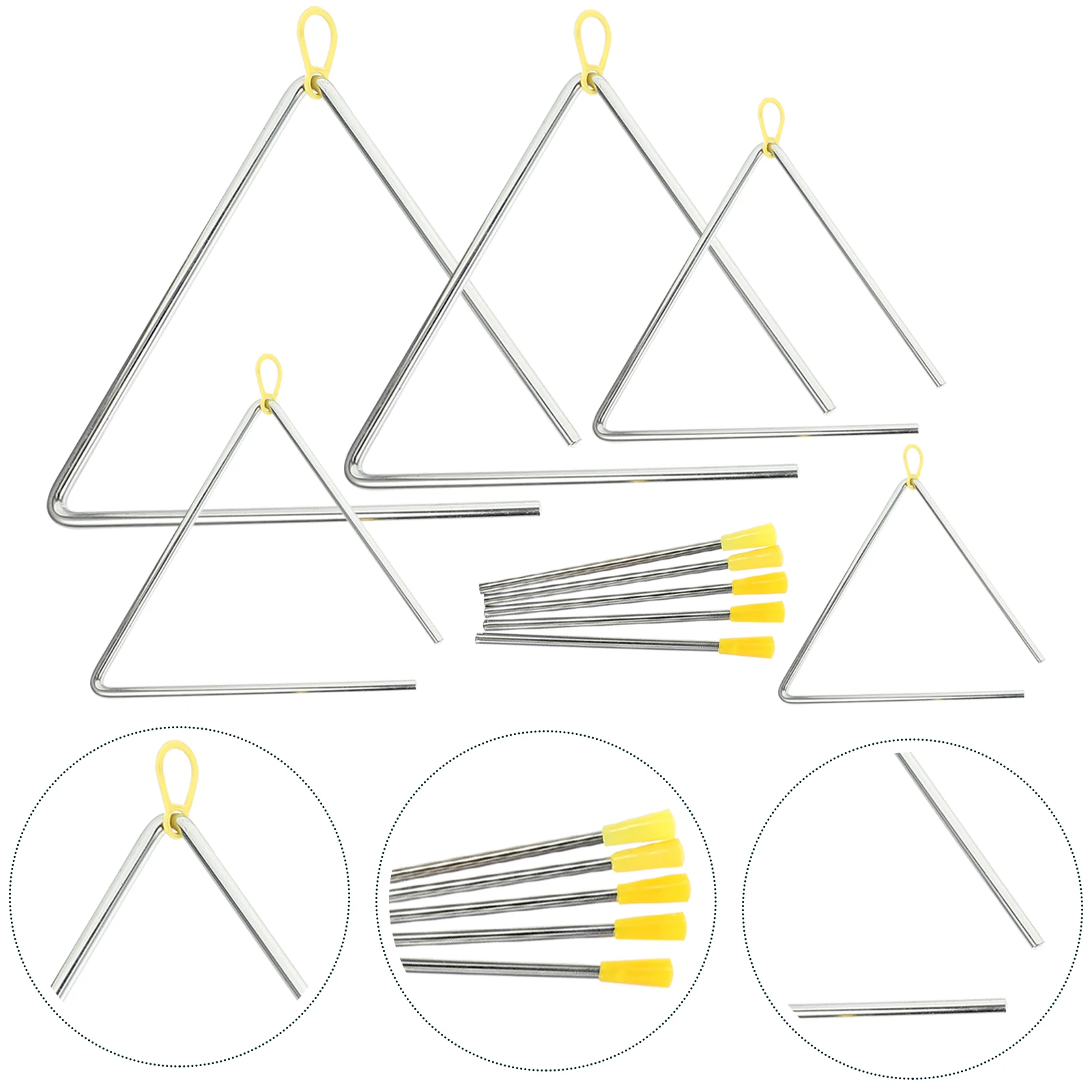 

5 Sets Musical Instrument Percussion Child Kids Instruments Iron Children Triangle