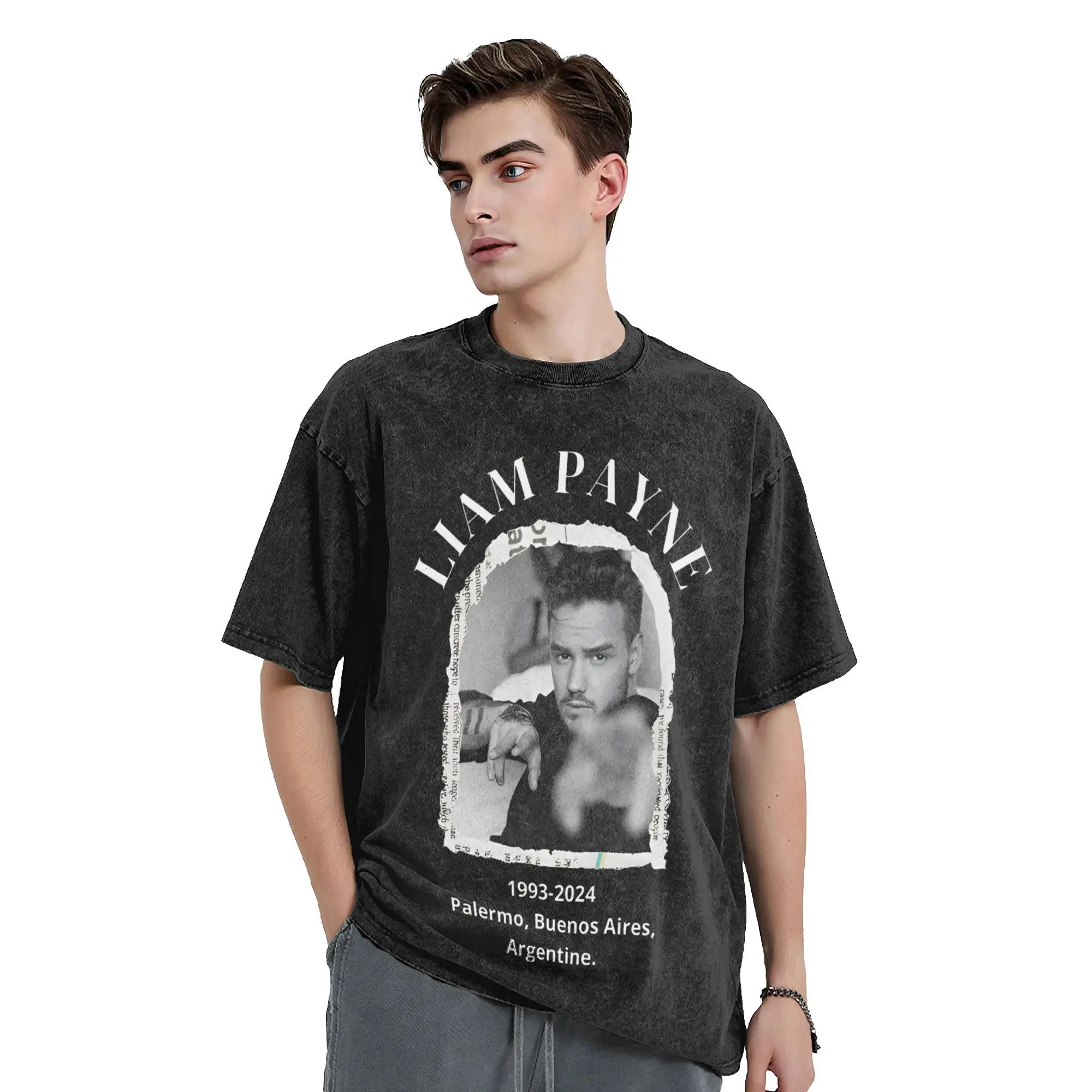 2024 Liam payne remember 1993-2024 RIP Washed Shirt Outfit Oversize T-Shirt  for Men Women Tee