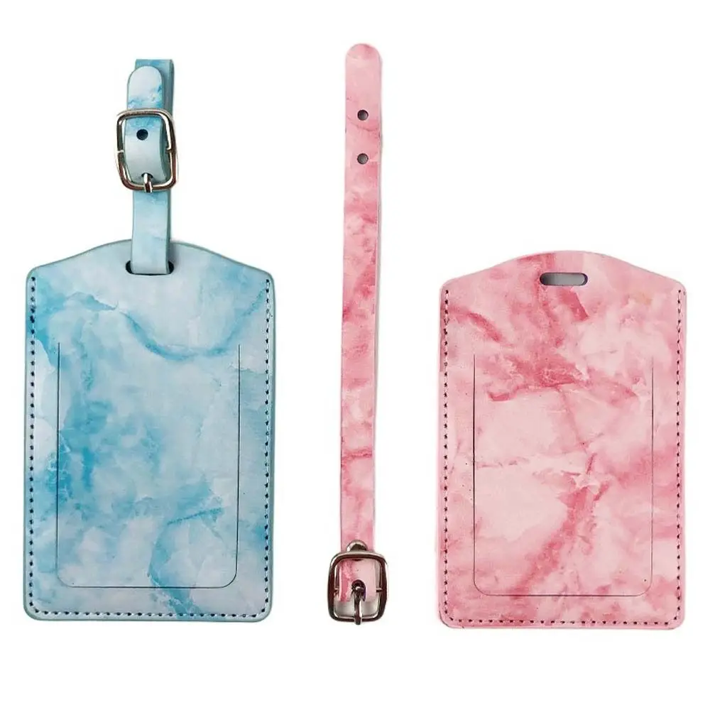 Portable Handbag Label Multicolor Marble Grain Airplane Suitcase Tag Luggage Tag Boarding Pass Travel Accessories