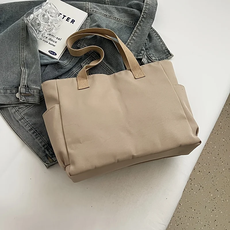 Multi Compartment, Zipper Closure, Women's Bags Large Capacity Japanese Style Tote Bag, Cute Plush Fixed Strap, Casual Elegance image 4