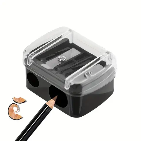 Double-hole precision lipstick makeup pencil sharpener, suitable for eyebrow pencil, lip liner, eyeliner, gift school supplies