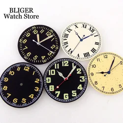 New 33.5mm Vintage Roman Numerals Watch Dial Fit NH35 NH36 2824 PT5000 Automatic Mens Watch Black Yellow White