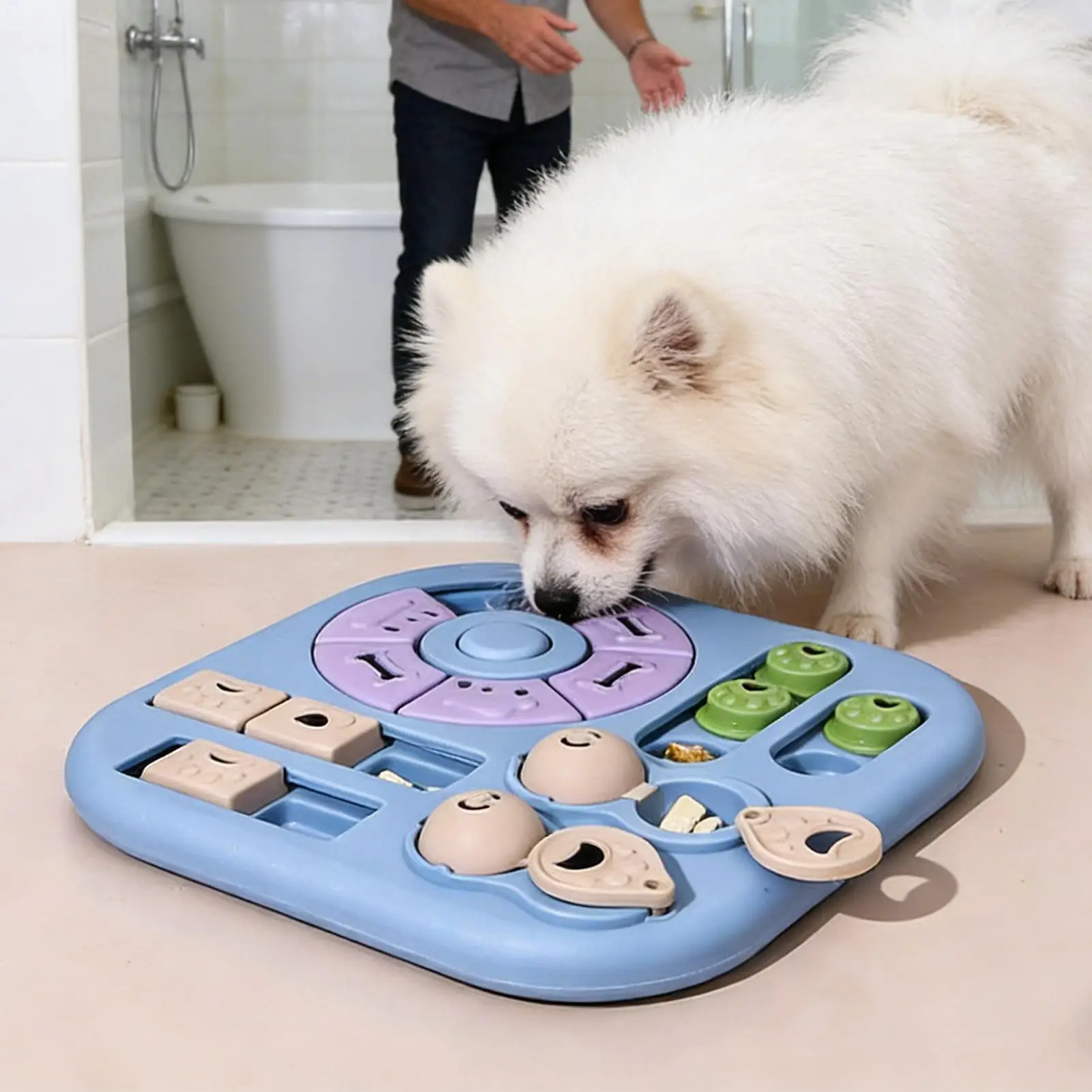 

Интерактивные развивающие игрушки-головоломки для собак: медленная кормушка-диспенсер для корма, нескользящая миска для медленного поедания, игрушки для дрессировки кошек и собак