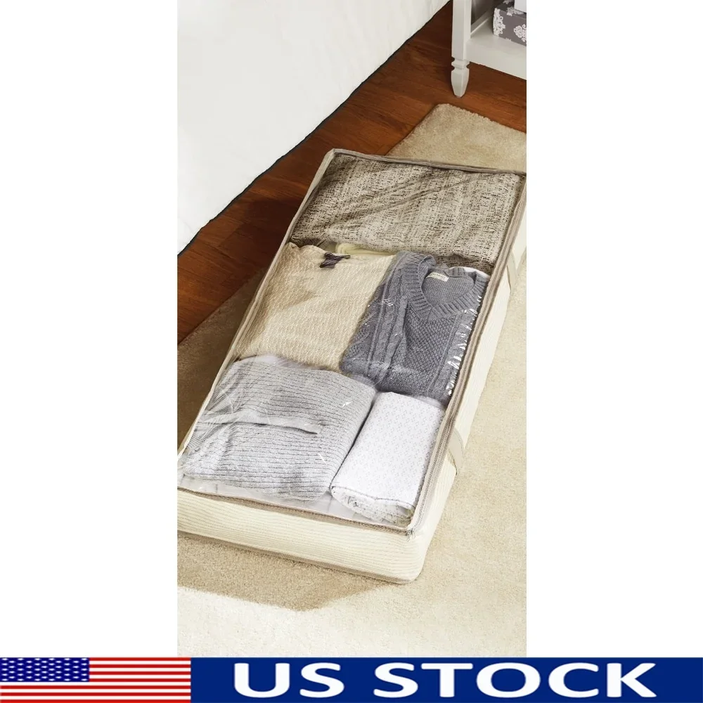 

Холщовая сумка-органайзер для хранения под кроватью, пылезащитное портативное решение для хранения одежды, обуви, игрушки, одеяла, идеальная организация дома