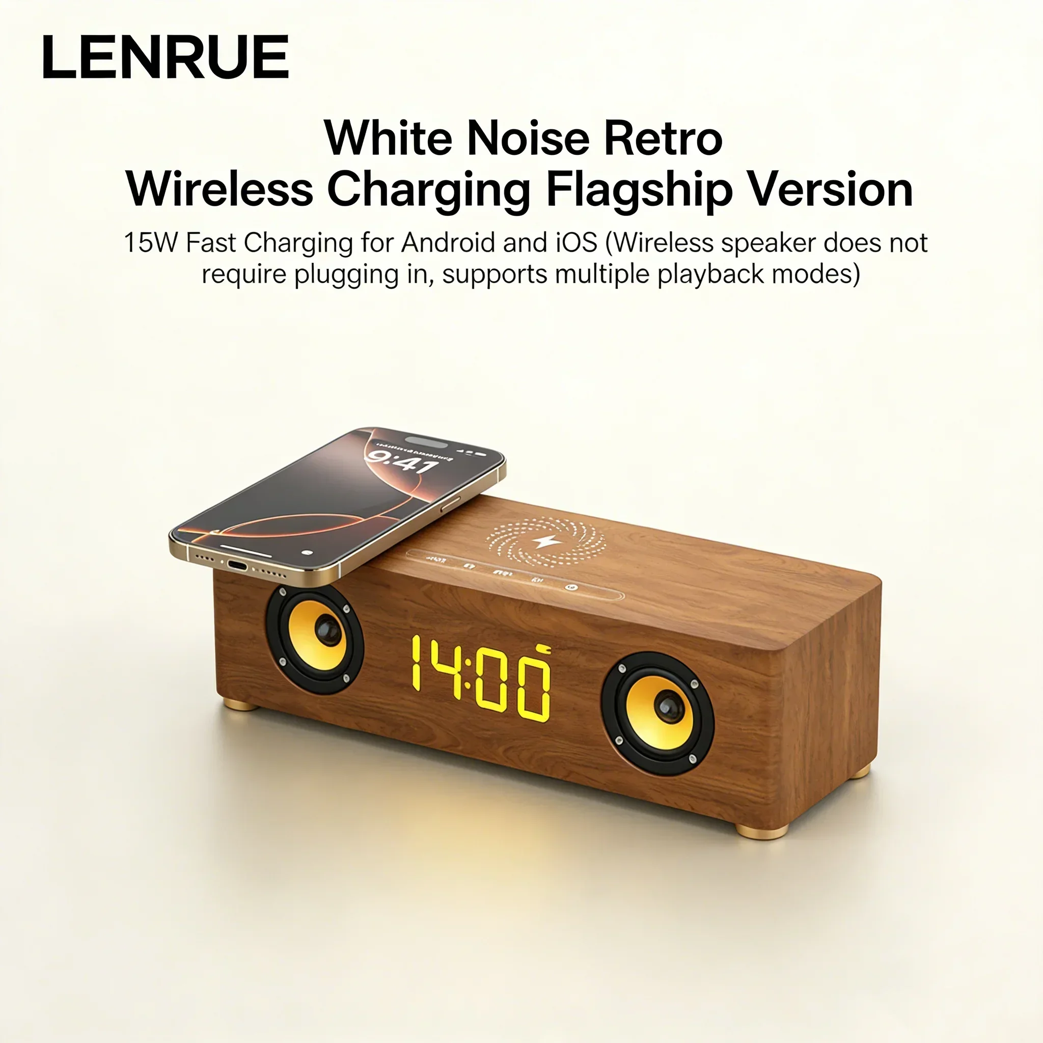 20W Caixa De Som Bluetooth Speaker with Wireless Charging 360° Stereo Sound Alarm Clock TF/AUX/USB Home Theater Party Soundbar