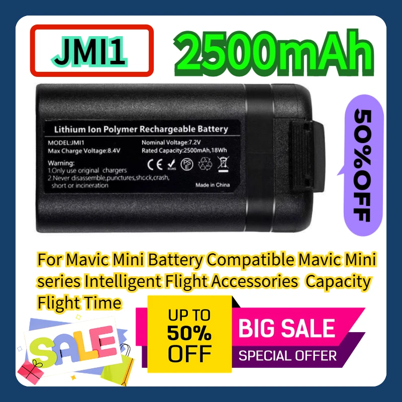 

For Mavic Mini Battery Compatible Mavic Mini series Intelligent Flight Accessories Capacity 2500mAh Flight Time