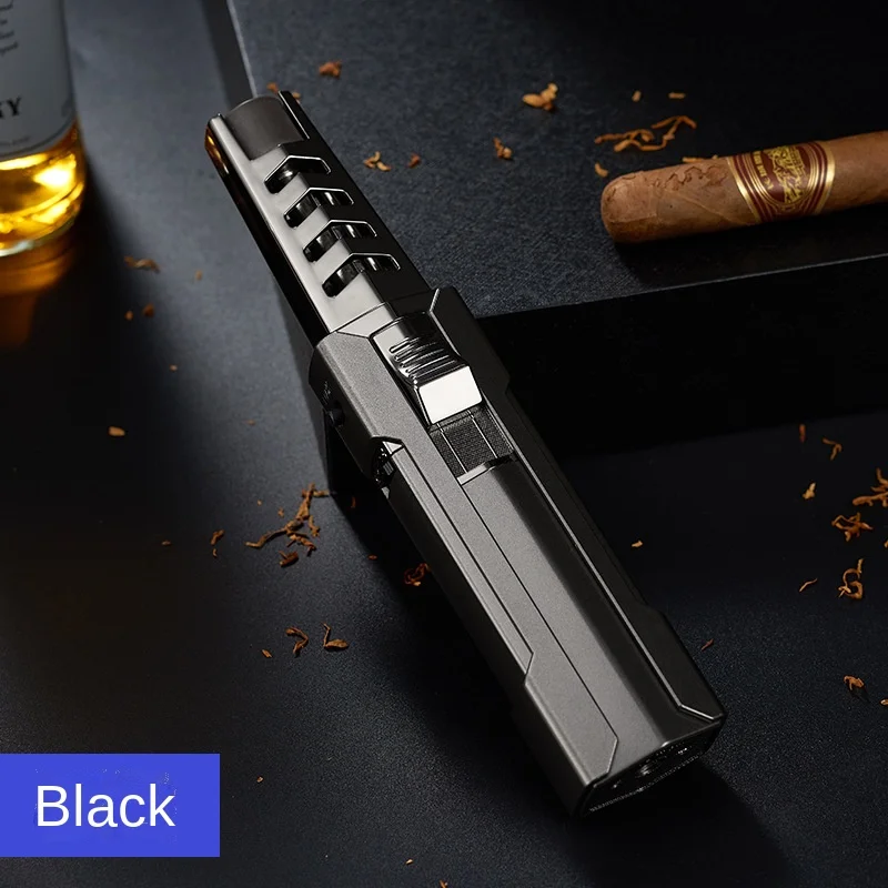 1300 C Kitchen BBQ Metal Windproof Cigar Big Jet Flames Fire Turbo Torch Fire Spray Gun Butane Lighter Gas Lighters Men\'s Gift