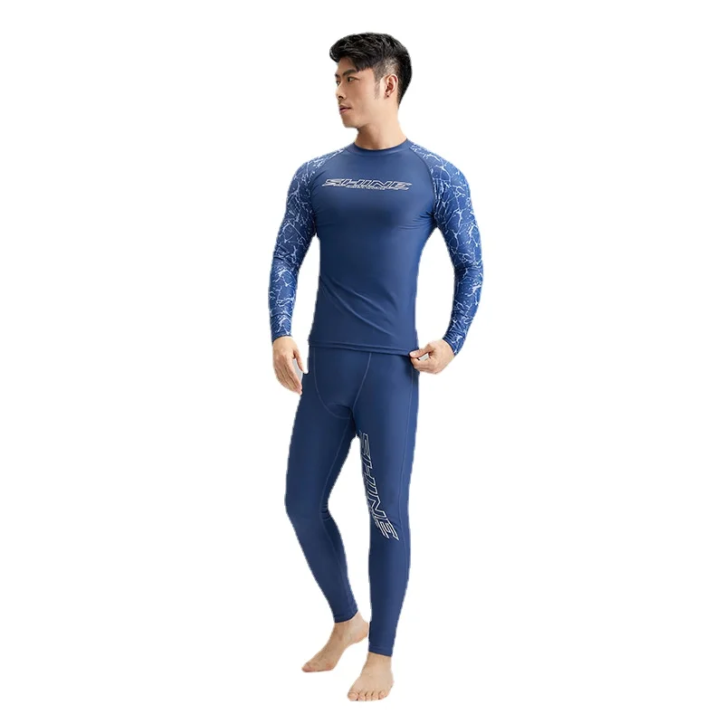 SABOLAY Men Elasticity Swimsuit Rash Guard Long Sleeves Beach Surfing Tops Scuba UV Snorkel Diving Rashguards