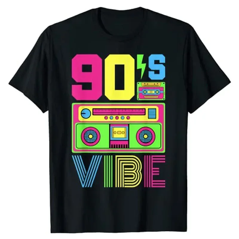 Funny Graphic Tee Tops Women Fashion Short Sleeve Vintage 90s Vibe 1990 Style Fashion 90 Theme Outfit Nineties Costume T-Shirt