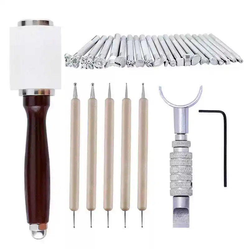 

DIY leather craft package, hand sewing set, leather art tools, leather goods, carving and embossing tool set