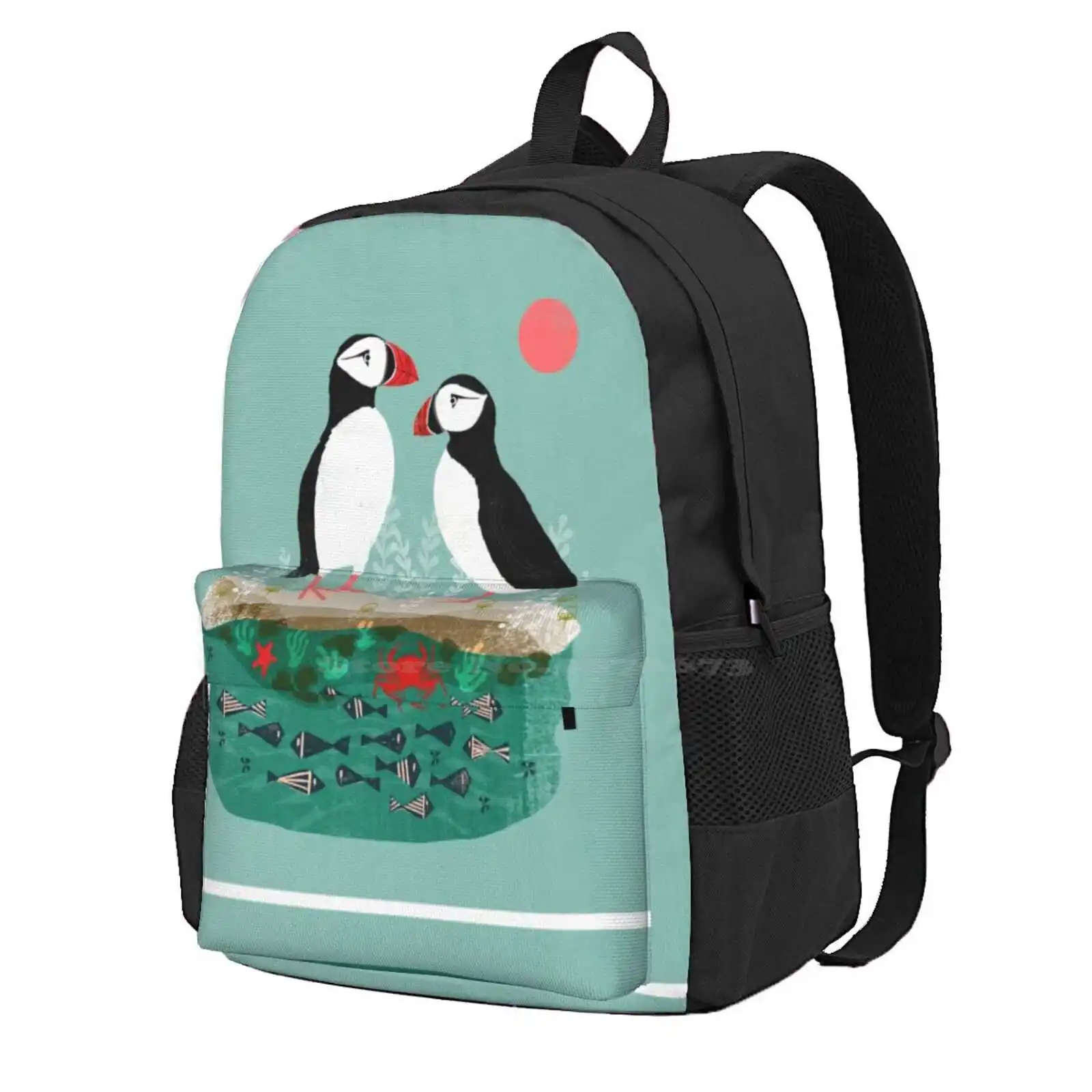 

Puffins - Pair Of Seabirds, Ocean, Sea Life, Coastal Art By Andrea Lauren Hot Sale Schoolbag Backpack Fashion Bags Puffin Birds