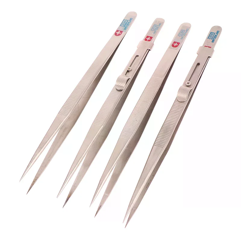 

1PCS Stainless Steel Tweezers Jewelry Making Tool Concave Groove Diamond Adjustable Craft Tools For Jewelery