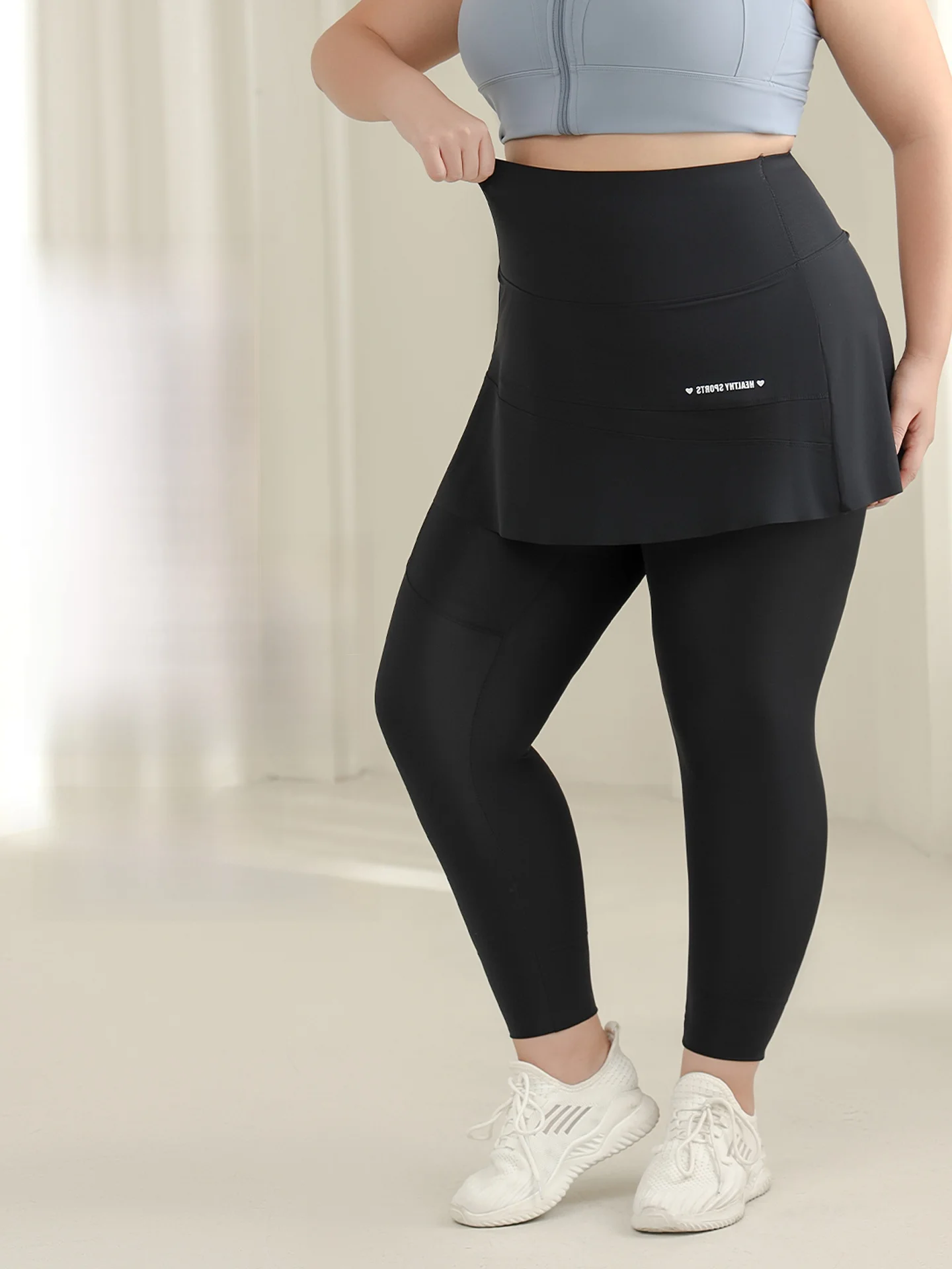 

plus Size Sharkskin Pants Women's Fitness Sporty Bottoms High Waist Pocket Design Breathable Comfortable Yoga Outdoor Wear