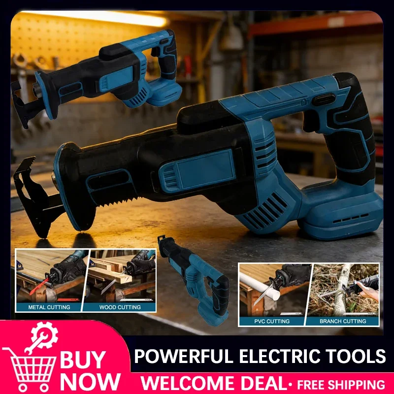 

Аккумуляторная сабельная пила Makita для резки дерева/металла с 4 лезвиями (без аккумулятора)