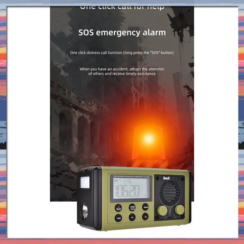AC18 (保証) HRD907 10000Mah 緊急ラジオソーラー充電照明モバイル機能ポータブルクランクラジオ停電 Situa