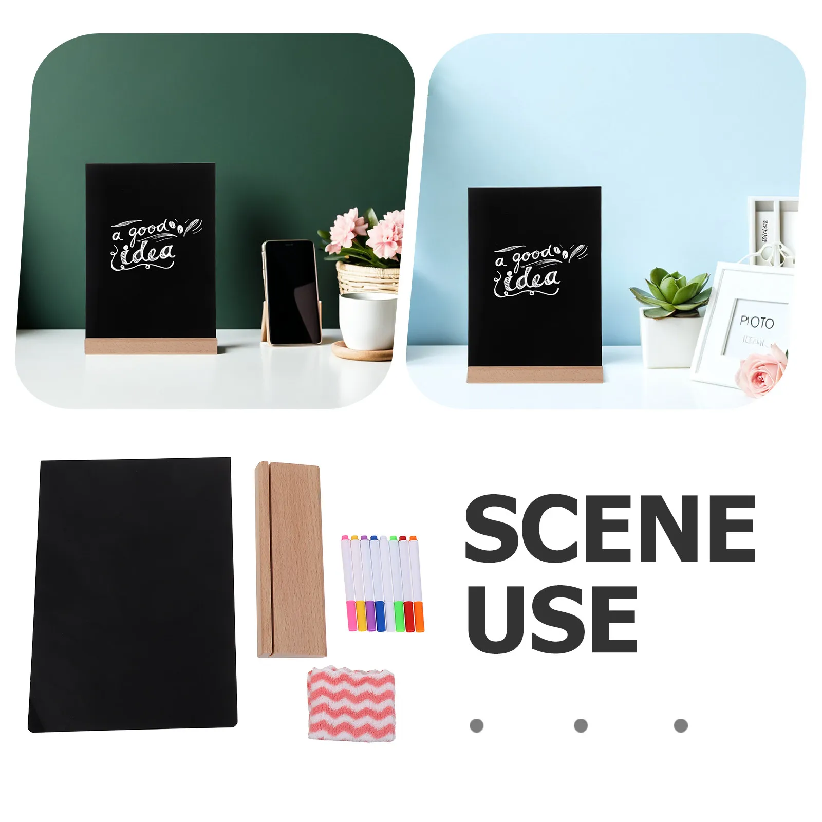 Erasable Desktop Chalkboard 12x18 Inch Reusable Small Blackboard for Notes Messages and Artwork in Home Office