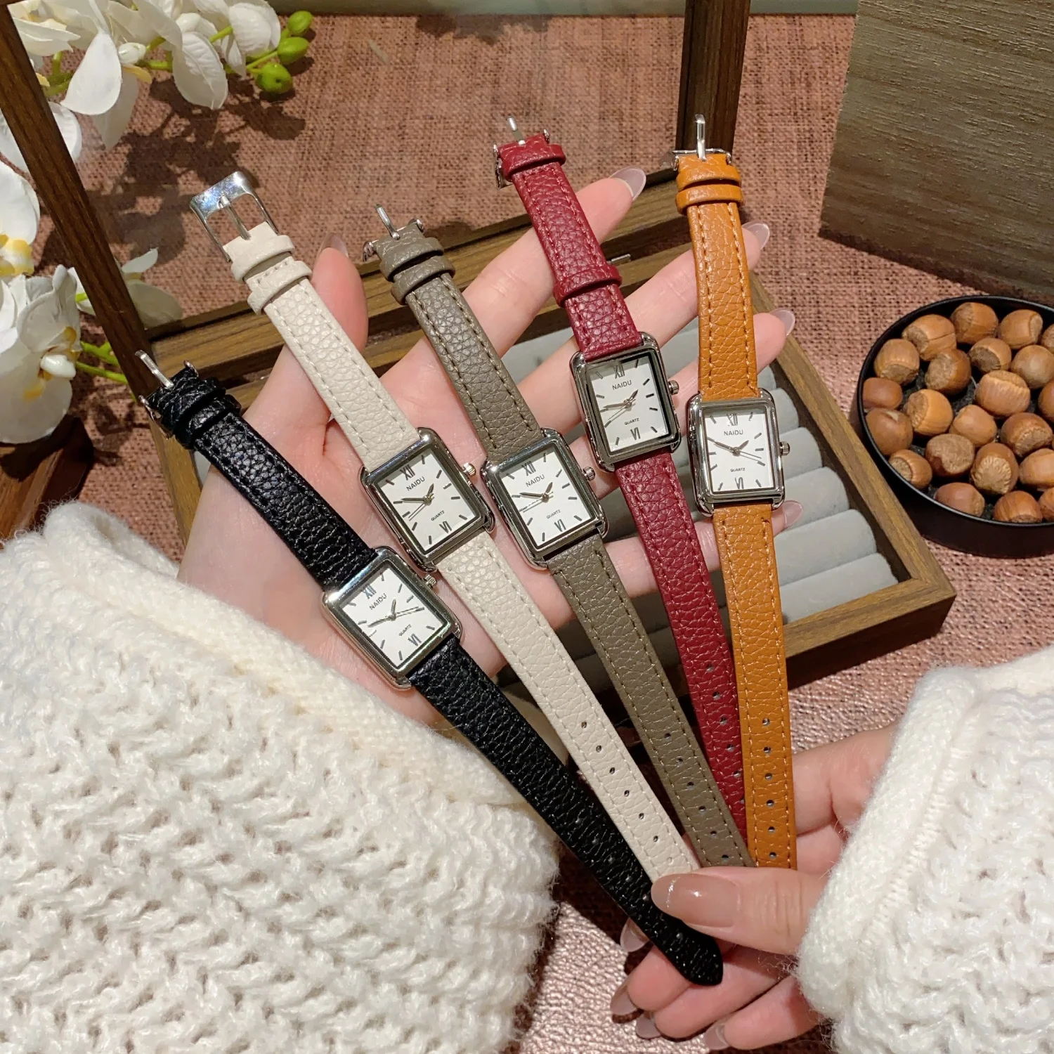 

Винтажные женские аналоговые кварцевые наручные часы с прямоугольным циферблатом, повседневные женские часы с кожаным ремешком, модные женские часы Reloj Mujer