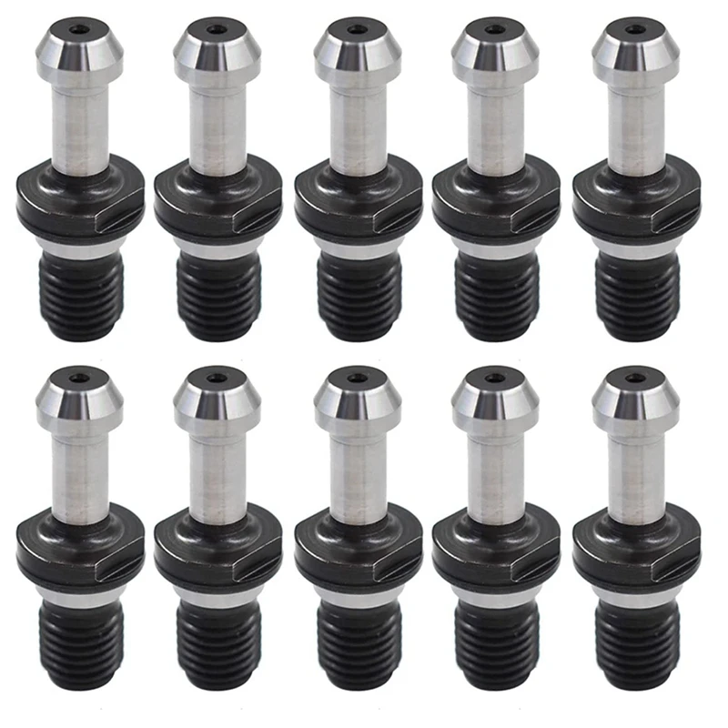 10Pc BT40 90 Degree Pull Stud Retention Knob 0.589 Inch BT40 Pull Stud Silver For Kia Mori Seiki