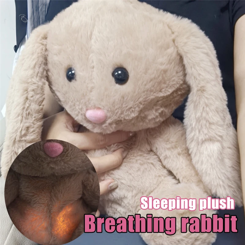 Breathing Rabbit Toy Baby Soothing Koala Plush Doll Baby Kids Soothing Music Baby Sleeping Companion Sound and Light Doll Toys