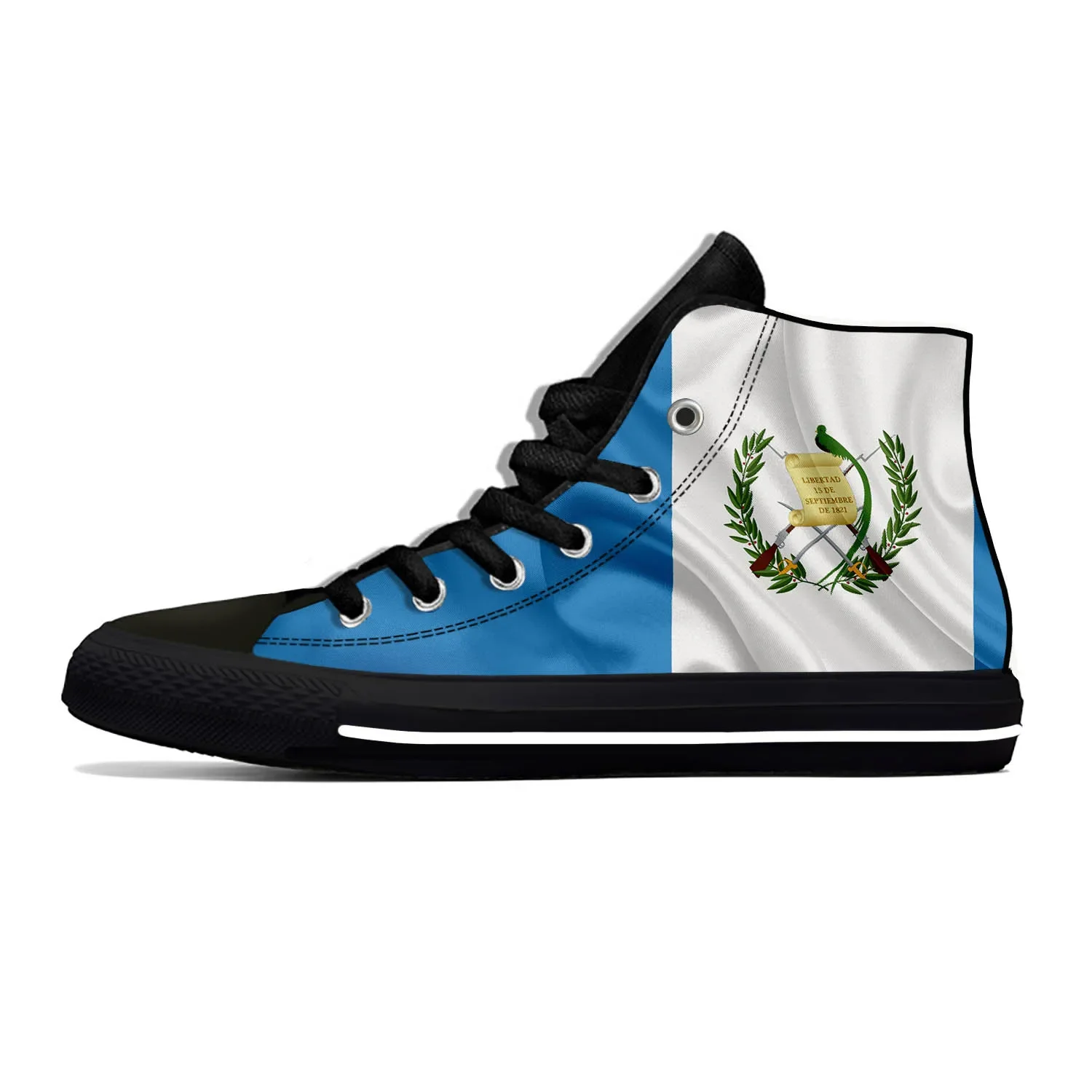 

Guatemala Guatemalan Flag Patriotic Pride Fashion Casual Cloth Shoes High Top Lightweight Breathable Custom Men Women Sneakers