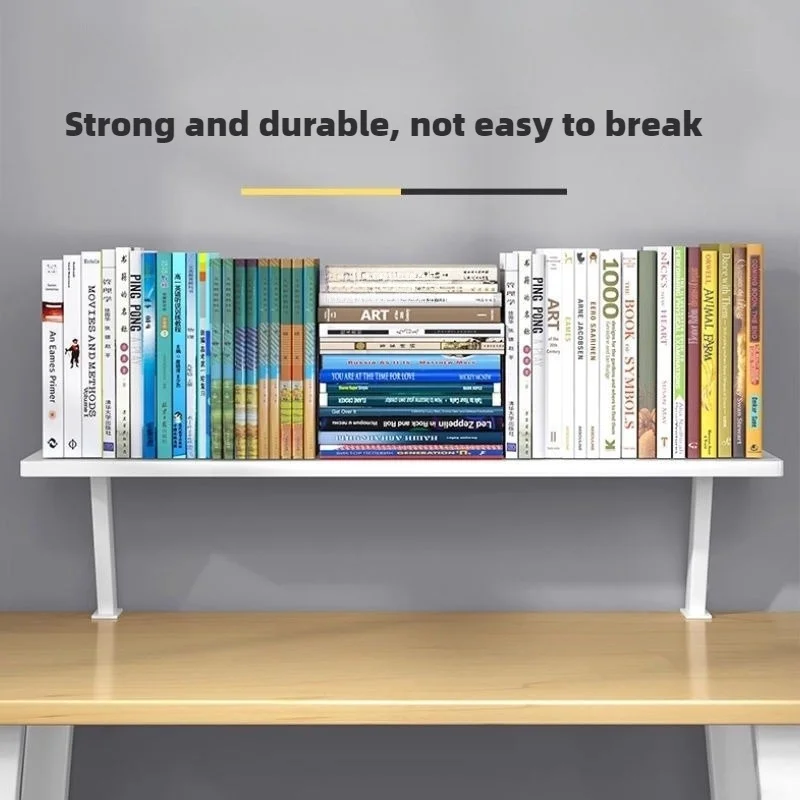 منظم مكتب متعدد الاستخدامات مع مشبك معدني على شكل حرف U - رف تخزين خشبي قوي للمكتب والدراسة والقراءة