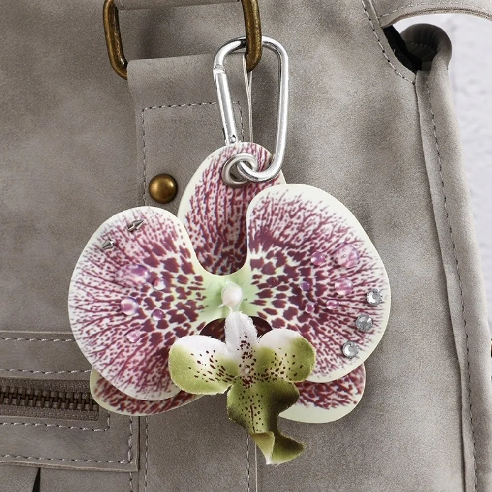 

Креативный красочный брелок Phalaenopsis, имитация цветка, орхидеи, лилии, сумка, подвески, подвеска на рюкзак ручной работы, аксессуары «сделай сам»