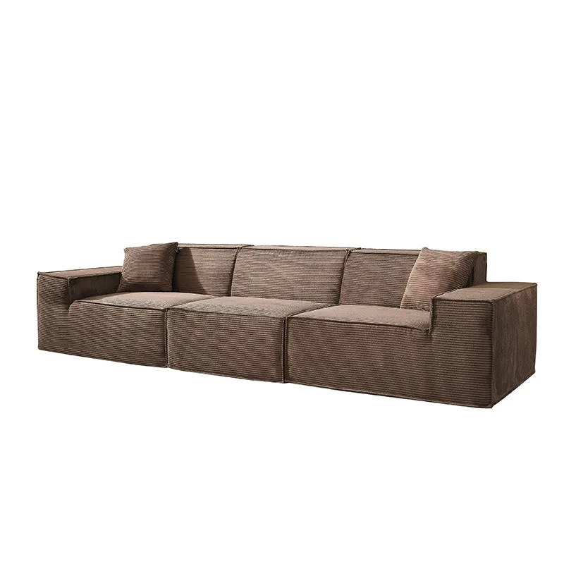 Vacuum compression sofa, tofu block sofa corduroy fabric dismantling and washing living room straight row designer model
