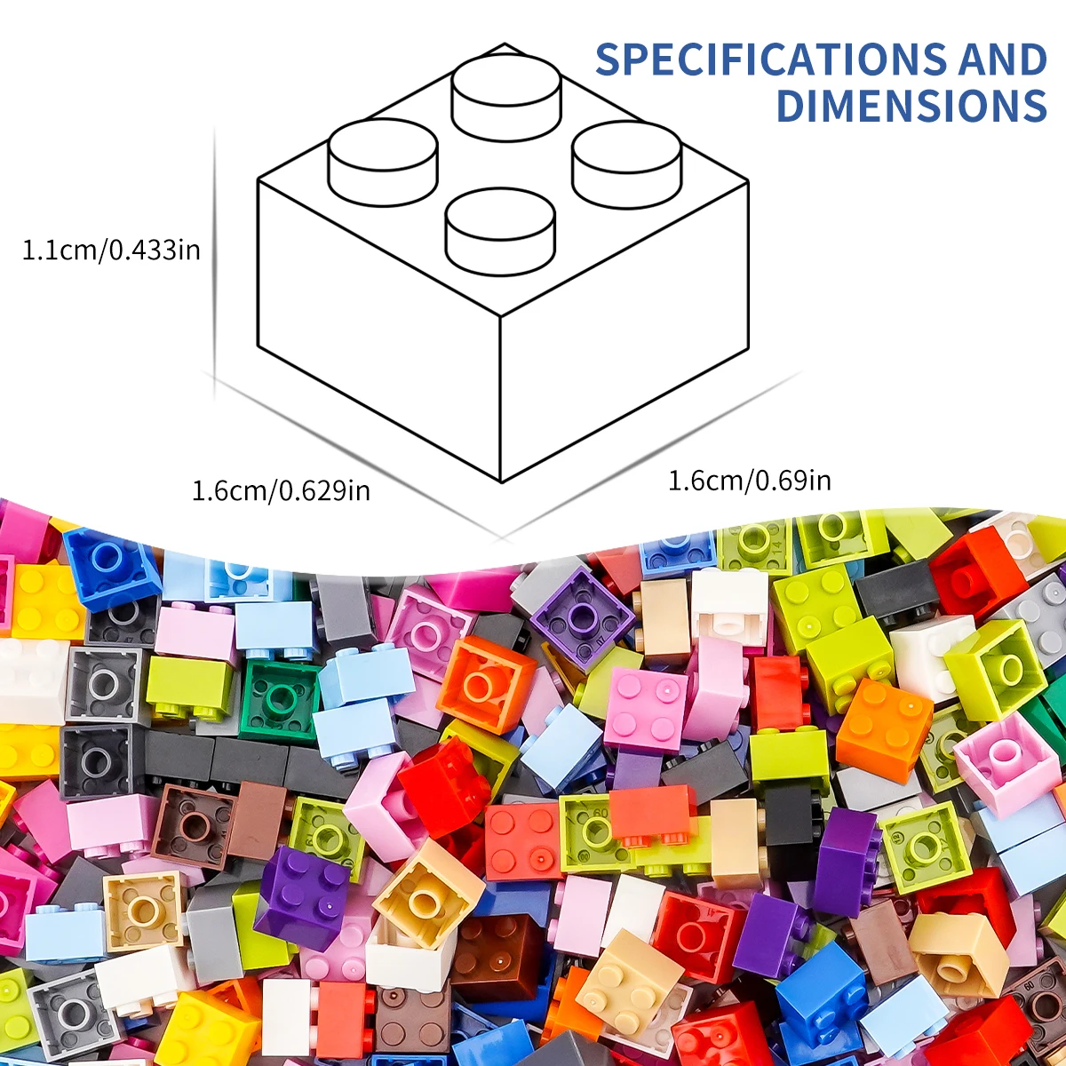 Blocs de construction DlY 200g2x2, figurines épaisses, 2x2 points, taille éducative et créative, compatibles avec les jouets en plastique pour enfants