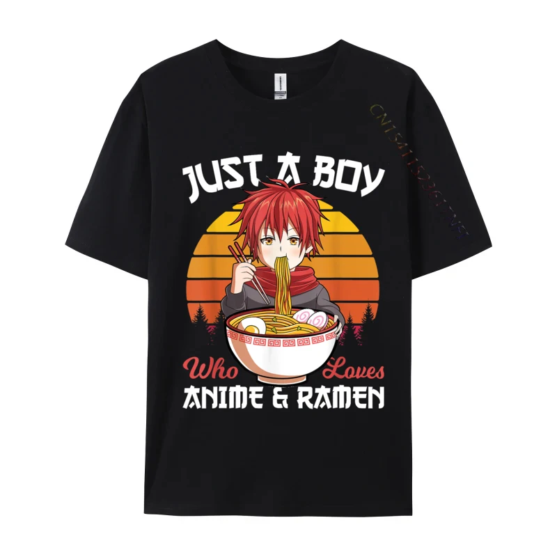 

Just A Men Who Loves And Ramen Japanese Otaku Normal Prevalent Slim Fit T Shirt Cotton T-shirts for Students Casual Tops Tees