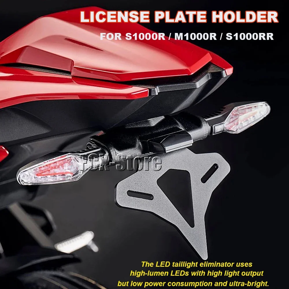 

Motorcycle For BMW s1000r S1000R 2021-2023 Rear Tail License Plate Holder LED Light S 1000 RR S1000RR 2019-2022 M1000R 2019-2023