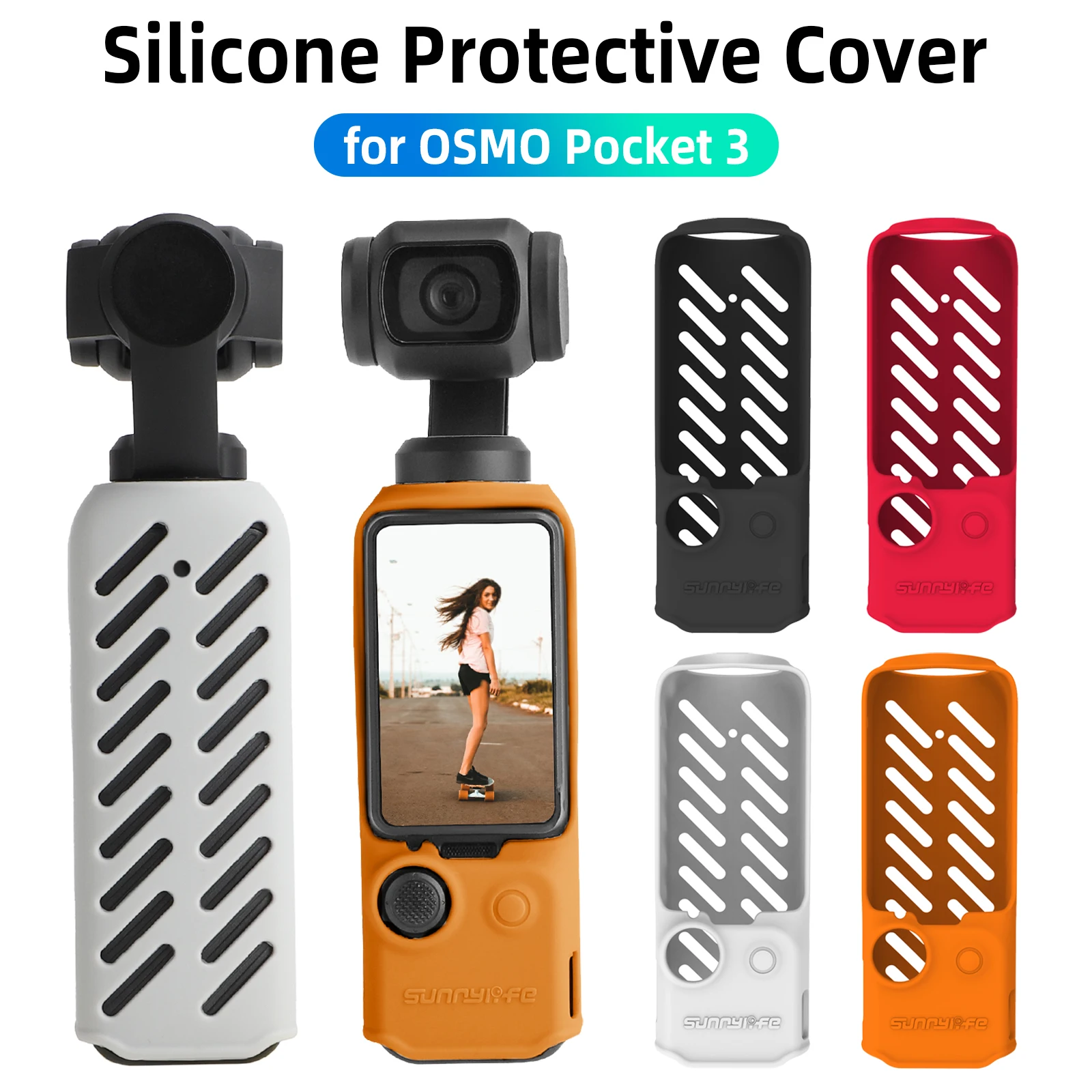 

Silicone Case for DJI Osmo Pocket 3 Breathable Soft Silicone Case Cover for Pocket3 Anti-scratch Camera Protector Accessories