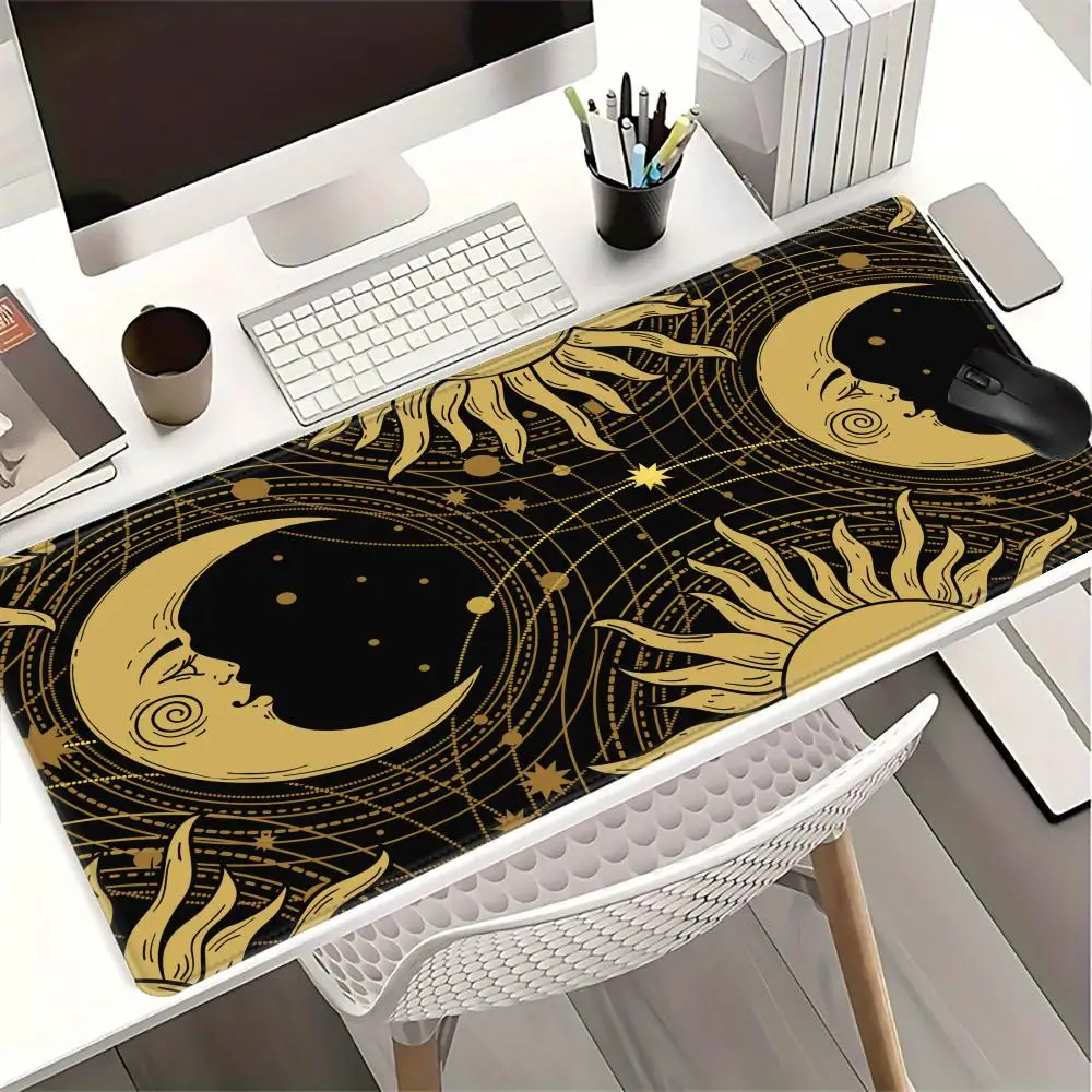

Moon Desk Mat Keyboard Large Astrology Deskpad Extended Mouse Pad PC Gaming cabinet Pad Xxl Celestial Pink Gold Space Mousepad