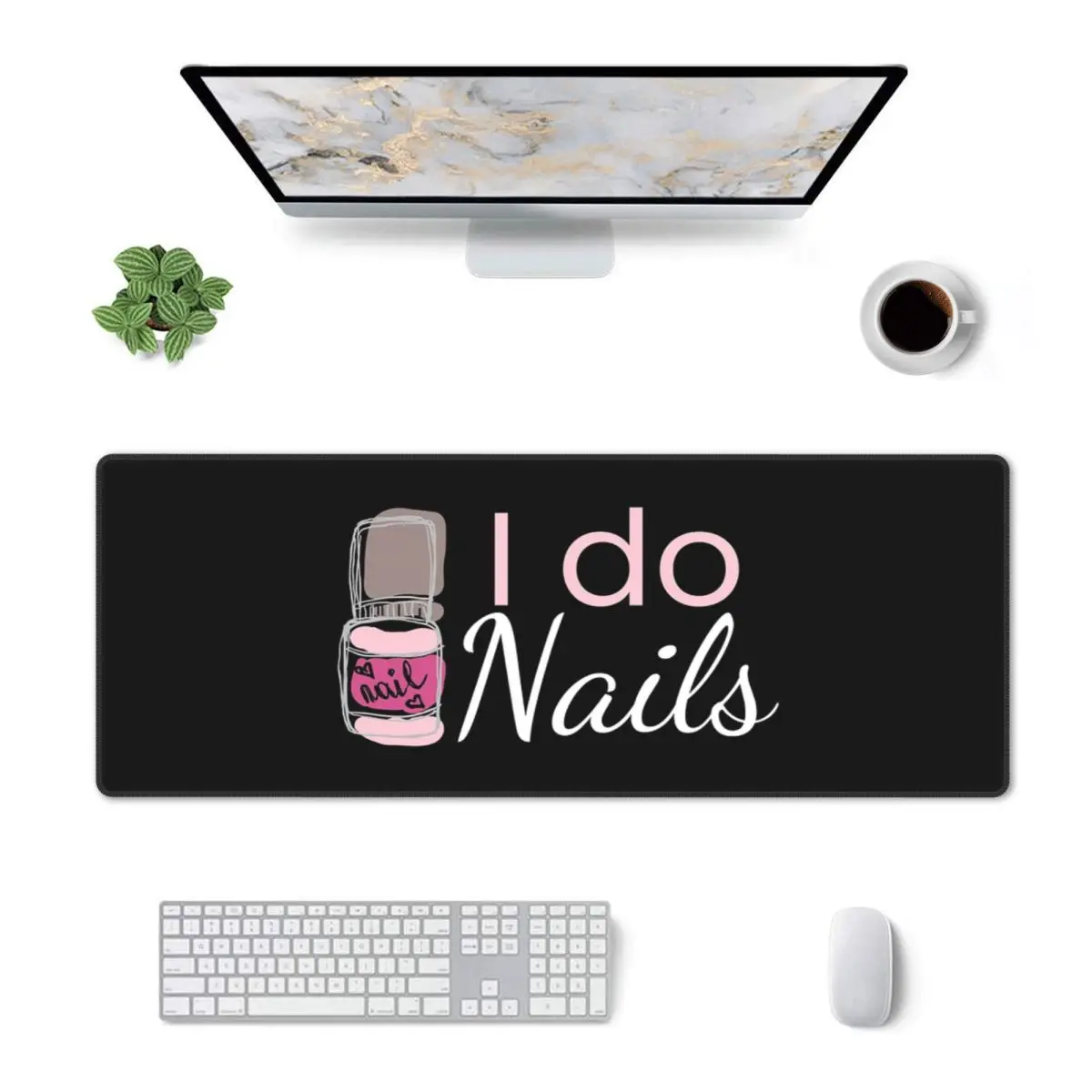 Large Mouse Pad I Do Nails Fingernail Manicure Studio Gamer PC Laptop Mats Keyboard Carpet Computer Gaming Office Desk Mat